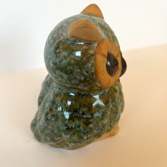 Owl, ceramic home decor, small Accents Ceramic Owl Figure Seafoam